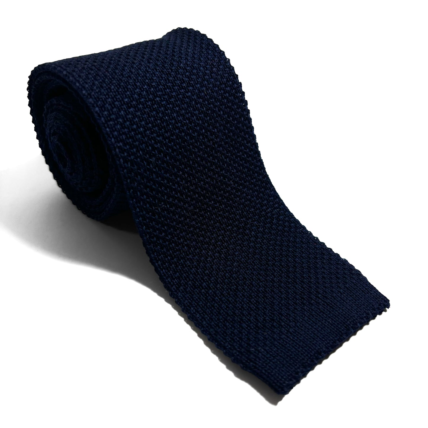 Fine Navy Blue Wool Knitted Tie