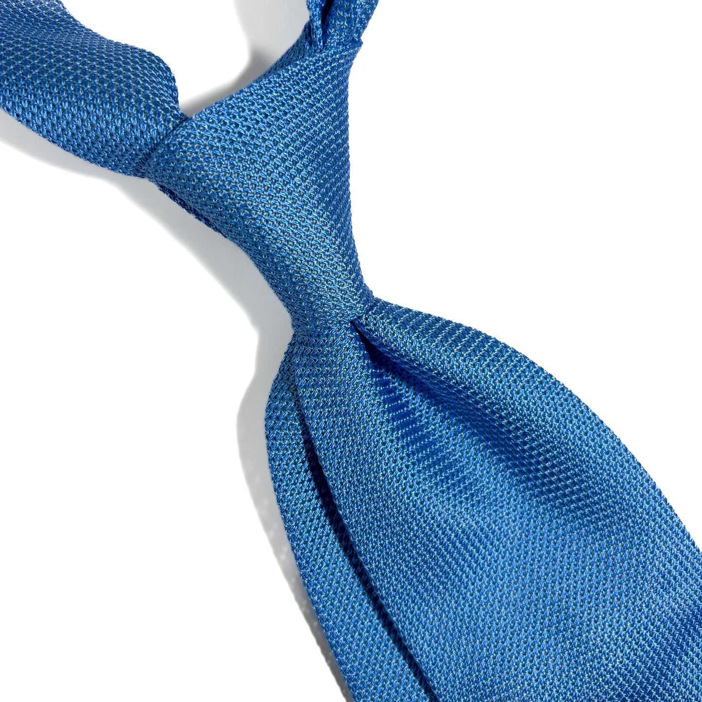 Untipped Light Blue Silk Grenadine Tie (Garza Fina)