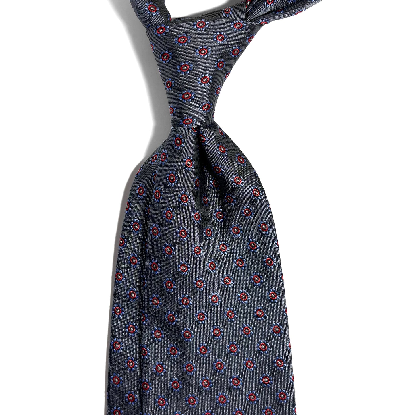 Gray Floral Silk Jacquard Tie