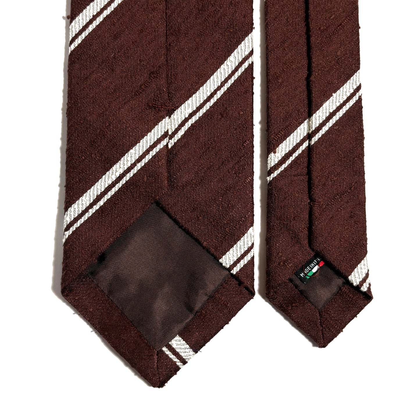 Brown Striped Silk Shantung Tie