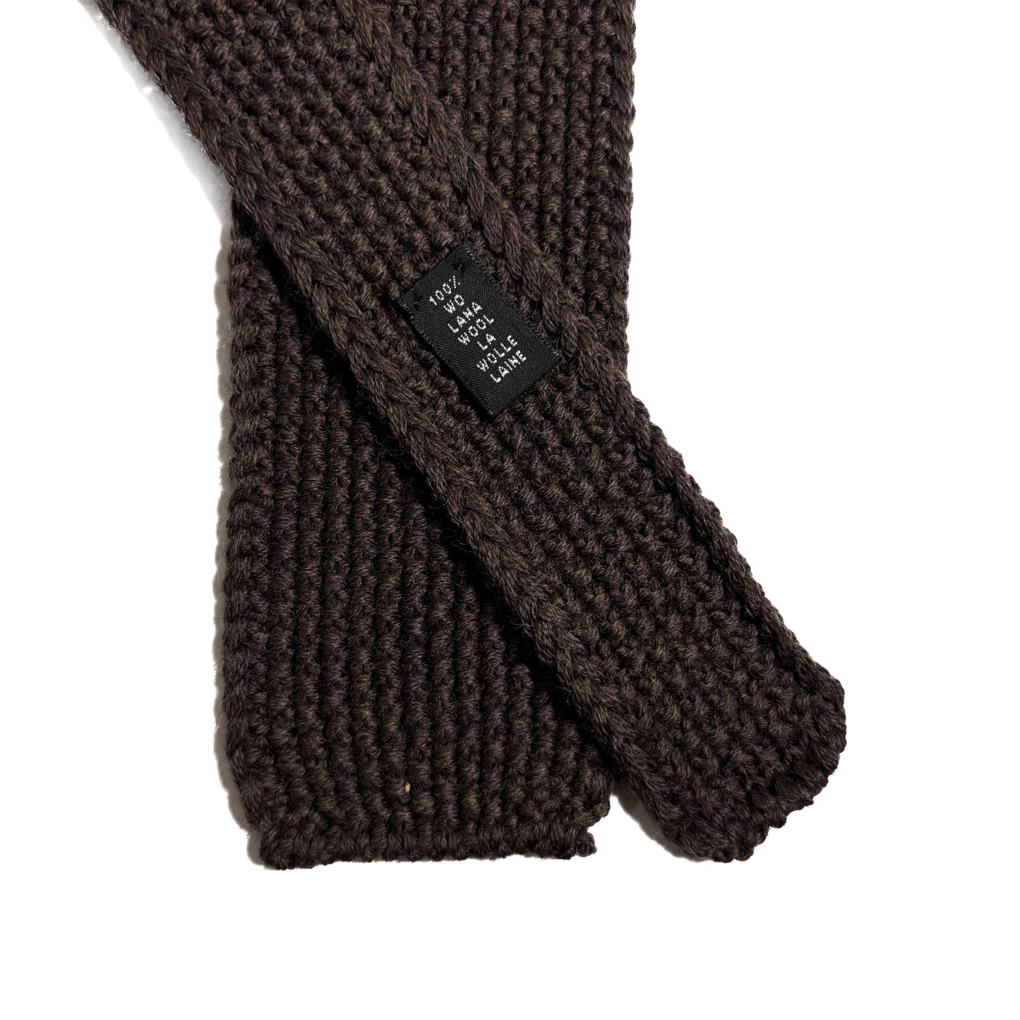 Large Knot Dark Brown Wool Knitted Tie