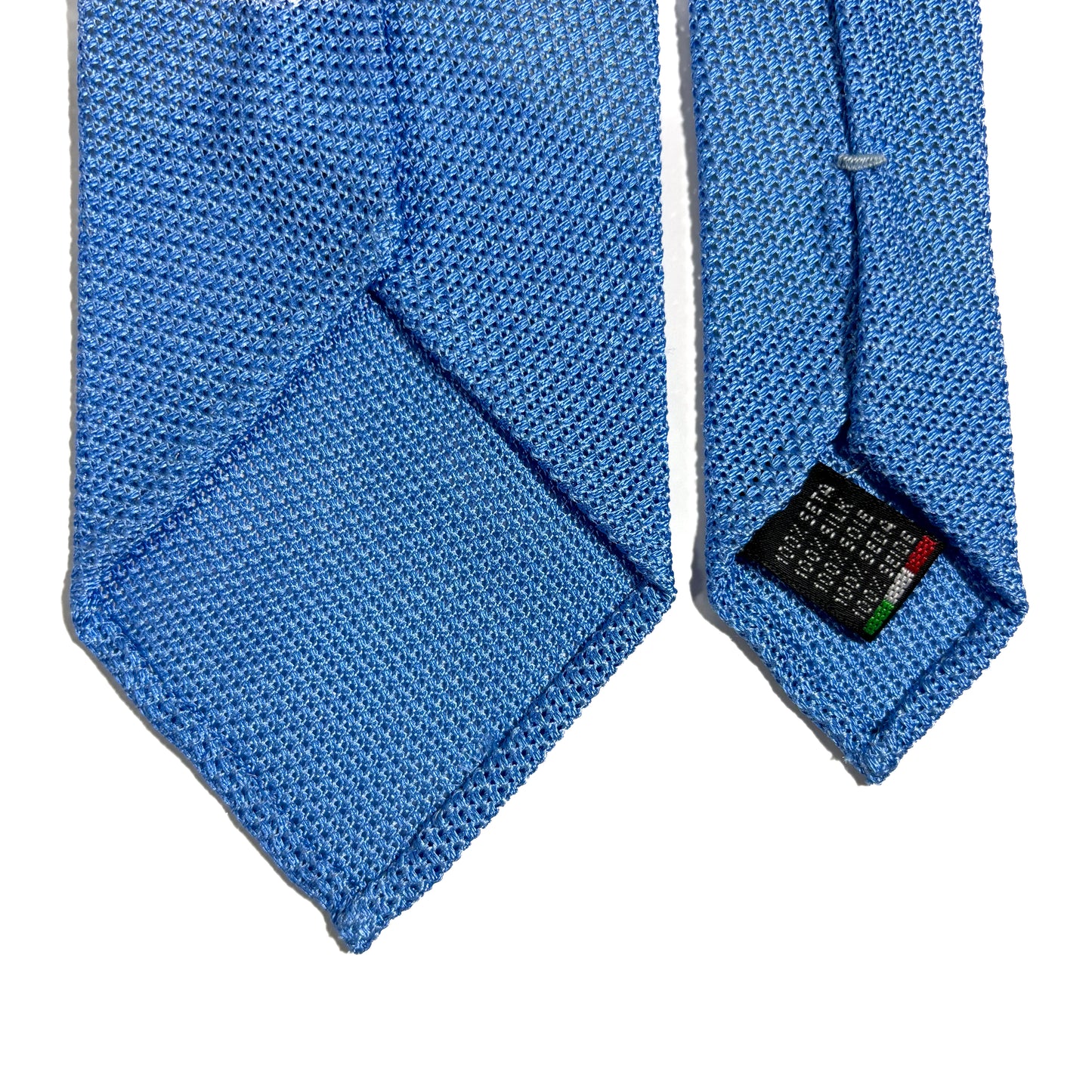 Untipped Light Blue Silk Grenadine Tie (Garza Fina)