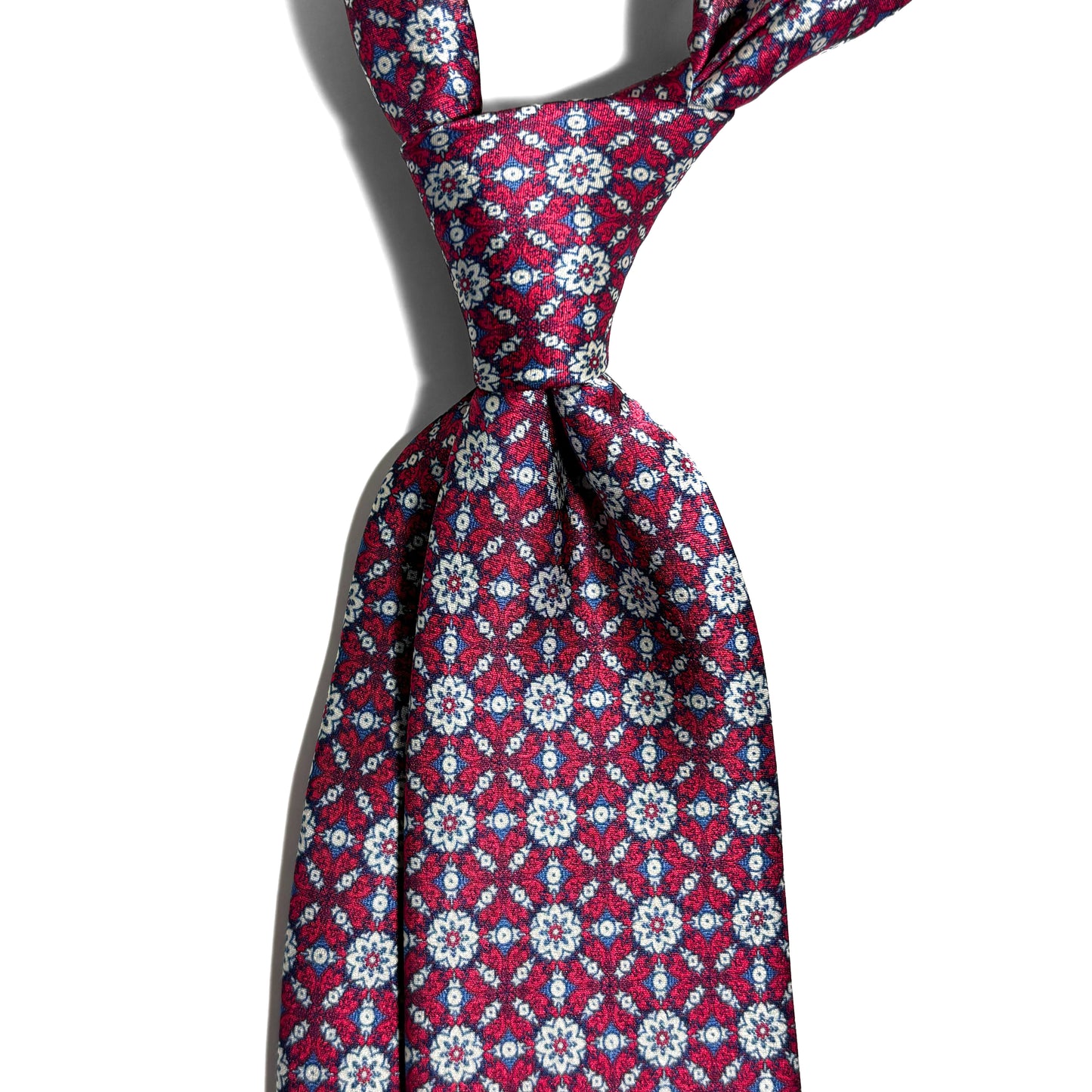 Wine Red Floral Silk Satin Tie