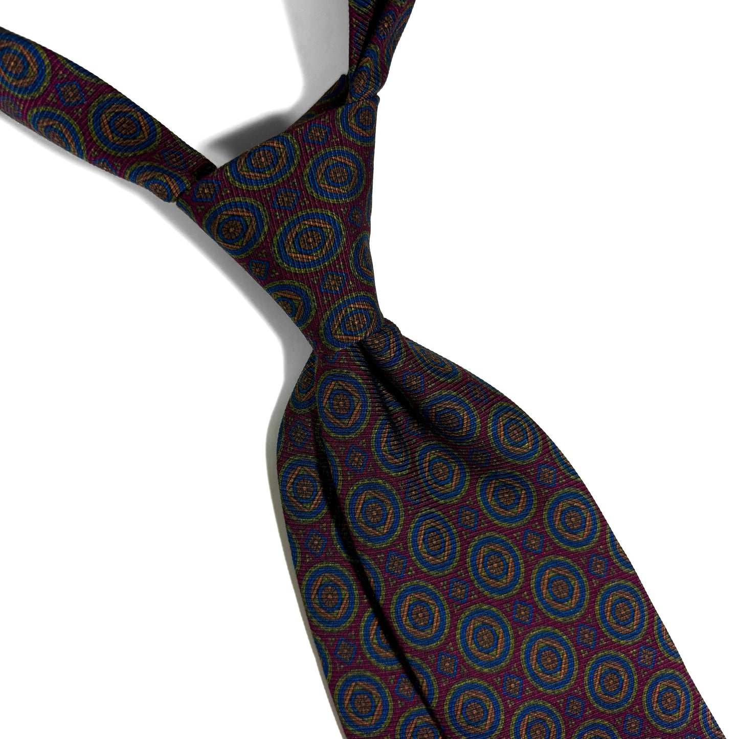 Burgundy Medallion Italian Madder Silk Tie