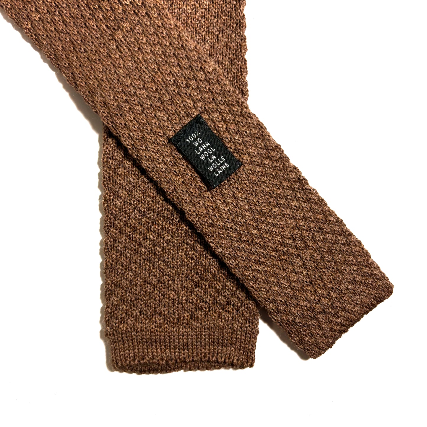 Large Knot Light Brown Wool Knitted Tie