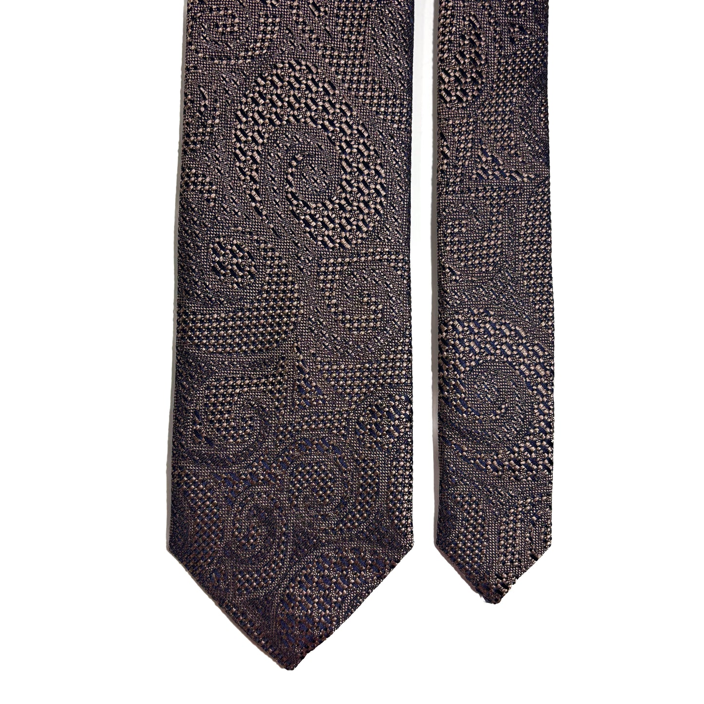 PHOENIX Bronze Paisley Silk Grenadine Jacquard Tie