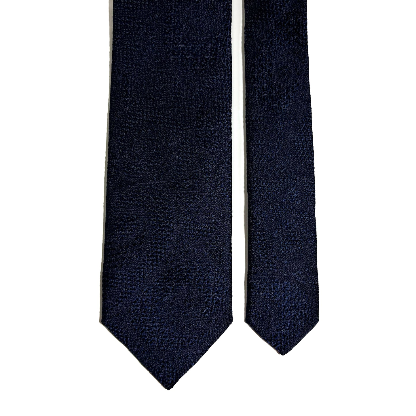 PHOENIX Navy Blue Paisley Silk Grenadine Jacquard Tie