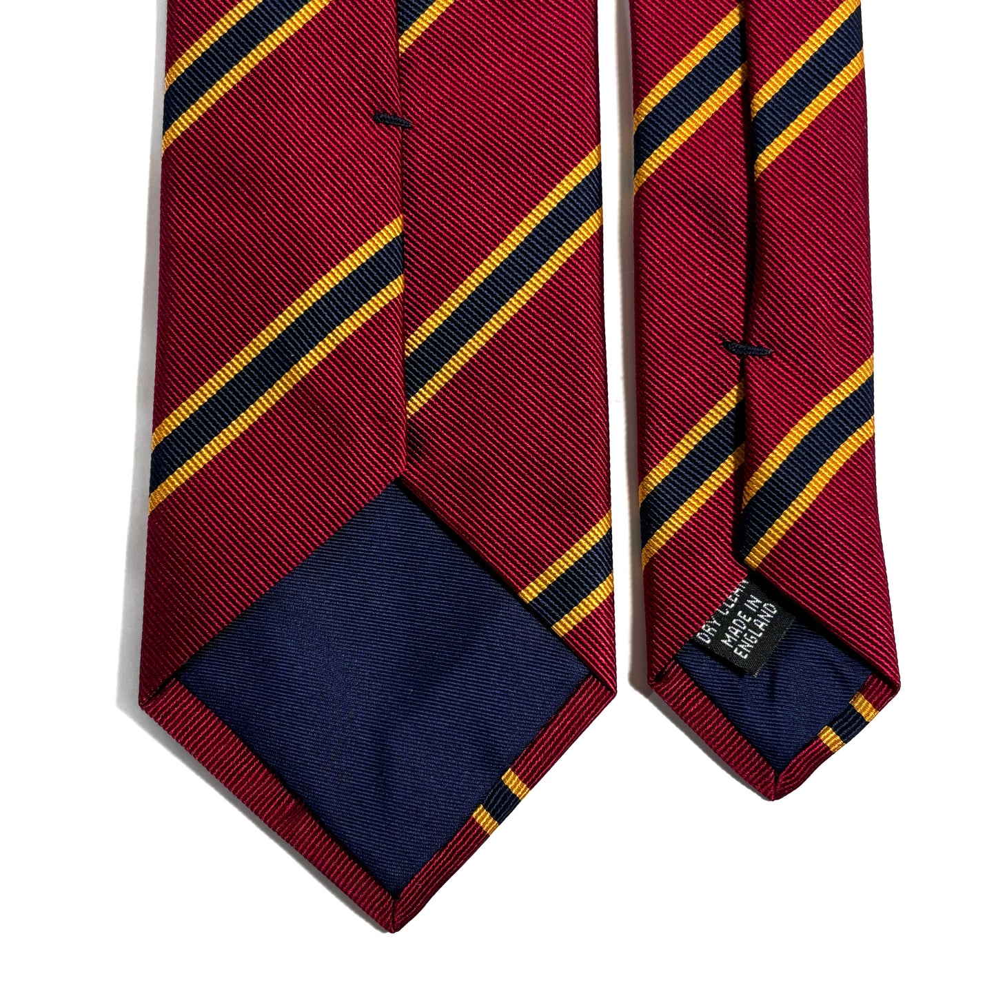 Burgundy & Gold Striped Silk Repp Tie