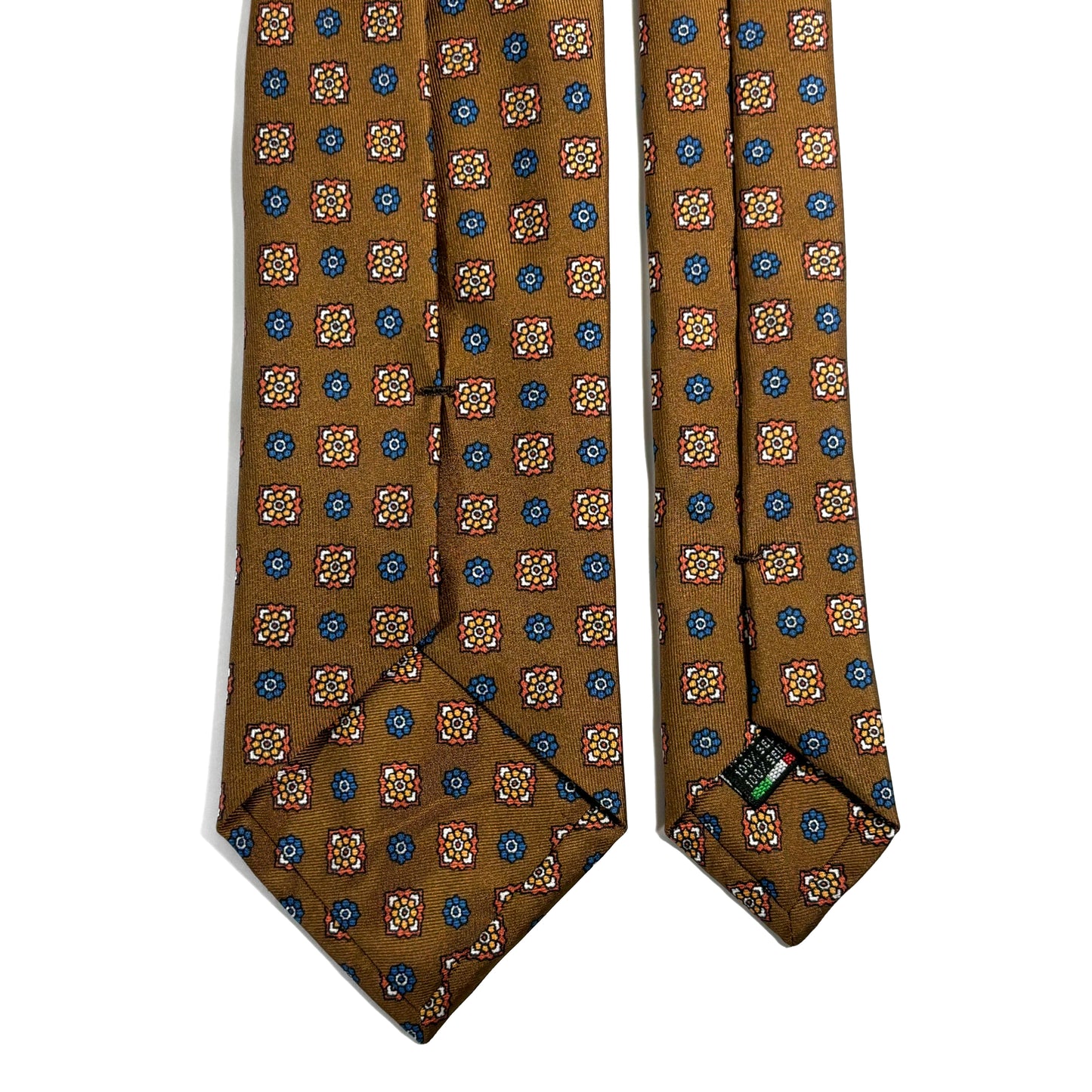 Golden Brown Geometric Printed 24oz Silk Twill Tie