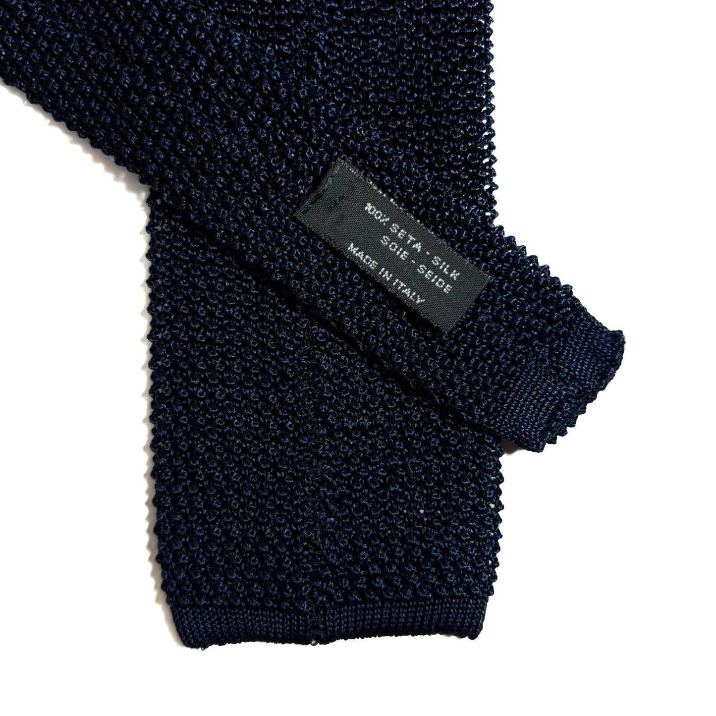 Navy Blue "Cri de la Soie" Silk Knitted Tie