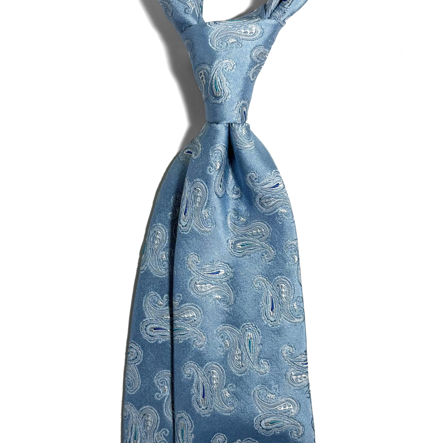 Light Blue Paisley Silk Jacquard Tie