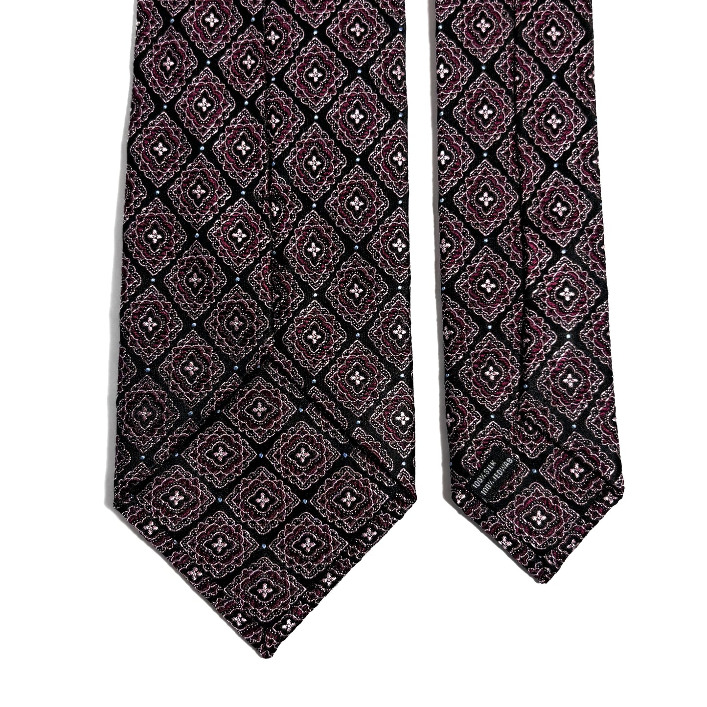 Black & Wine Diamond Silk Jacquard Tie