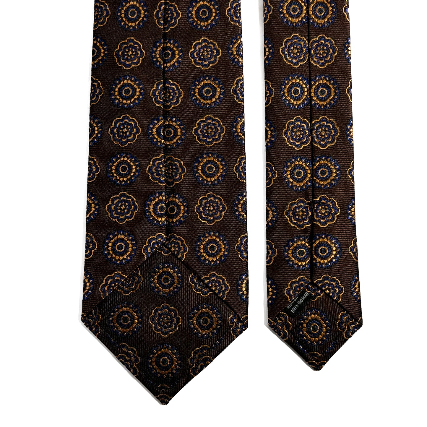 Brown & Gold Geometric Silk Jacquard Tie