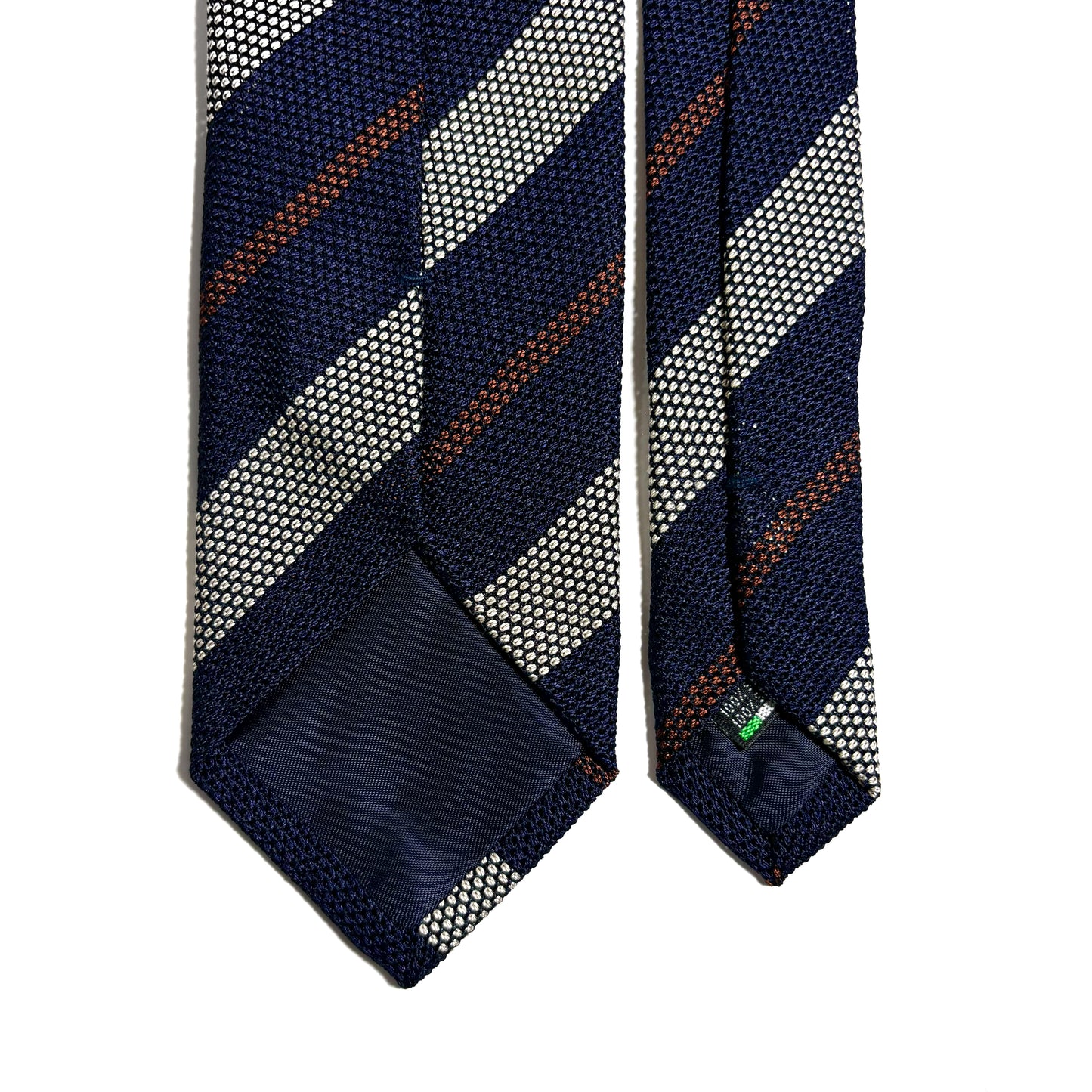 Navy Blue / Silver Striped Silk Grenadine Tie