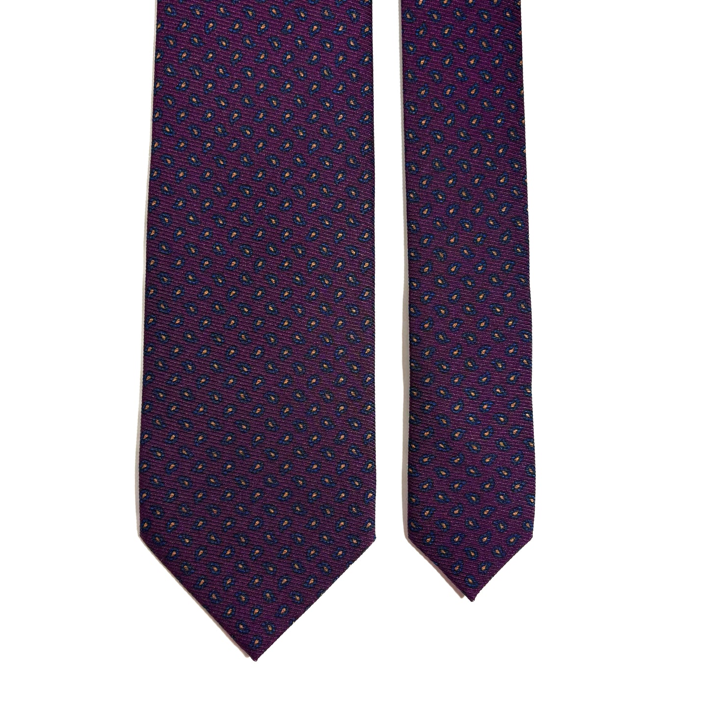 Purple Small Paisley Italian Madder Silk Tie