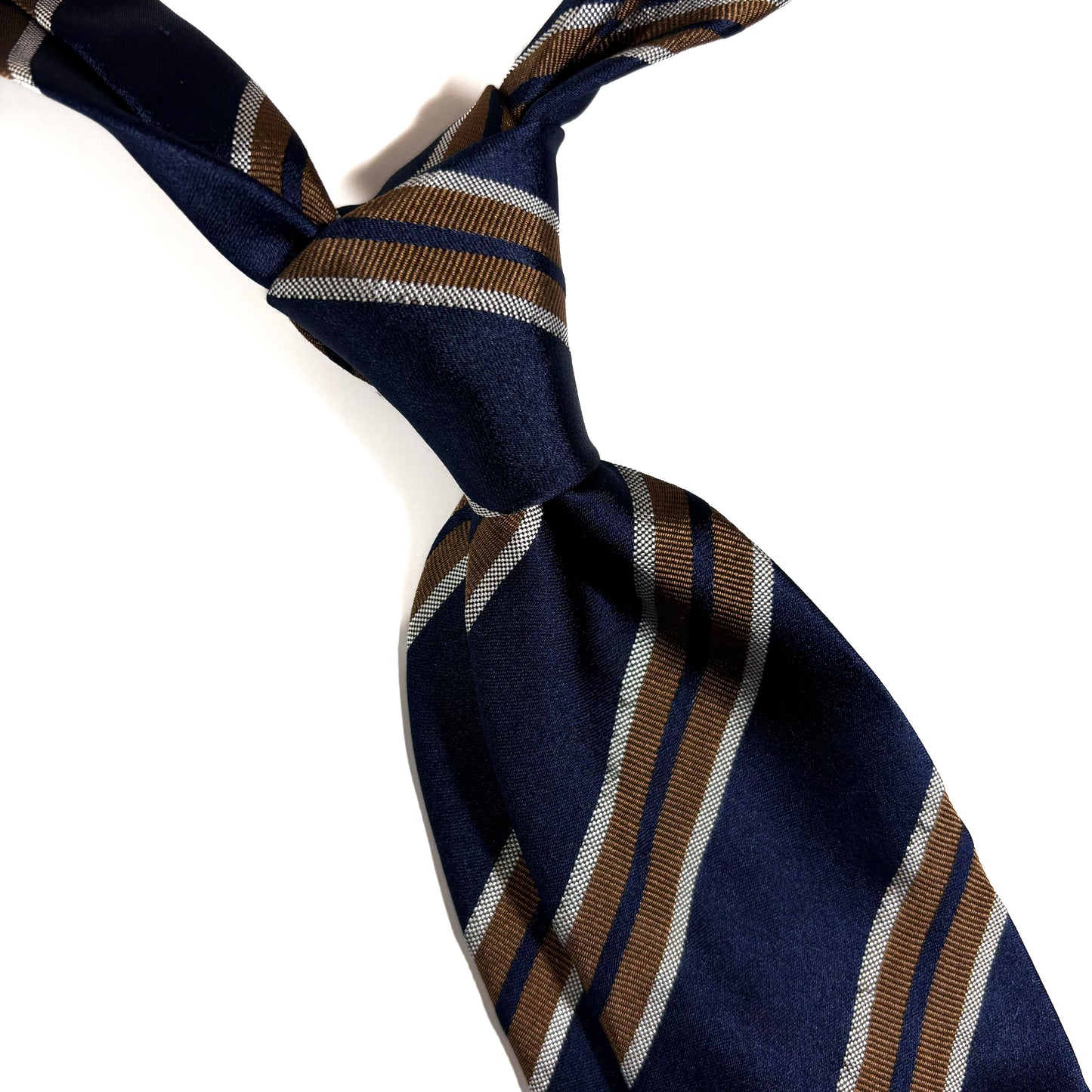 Navy Blue & Brown Regimental Stripe Tie