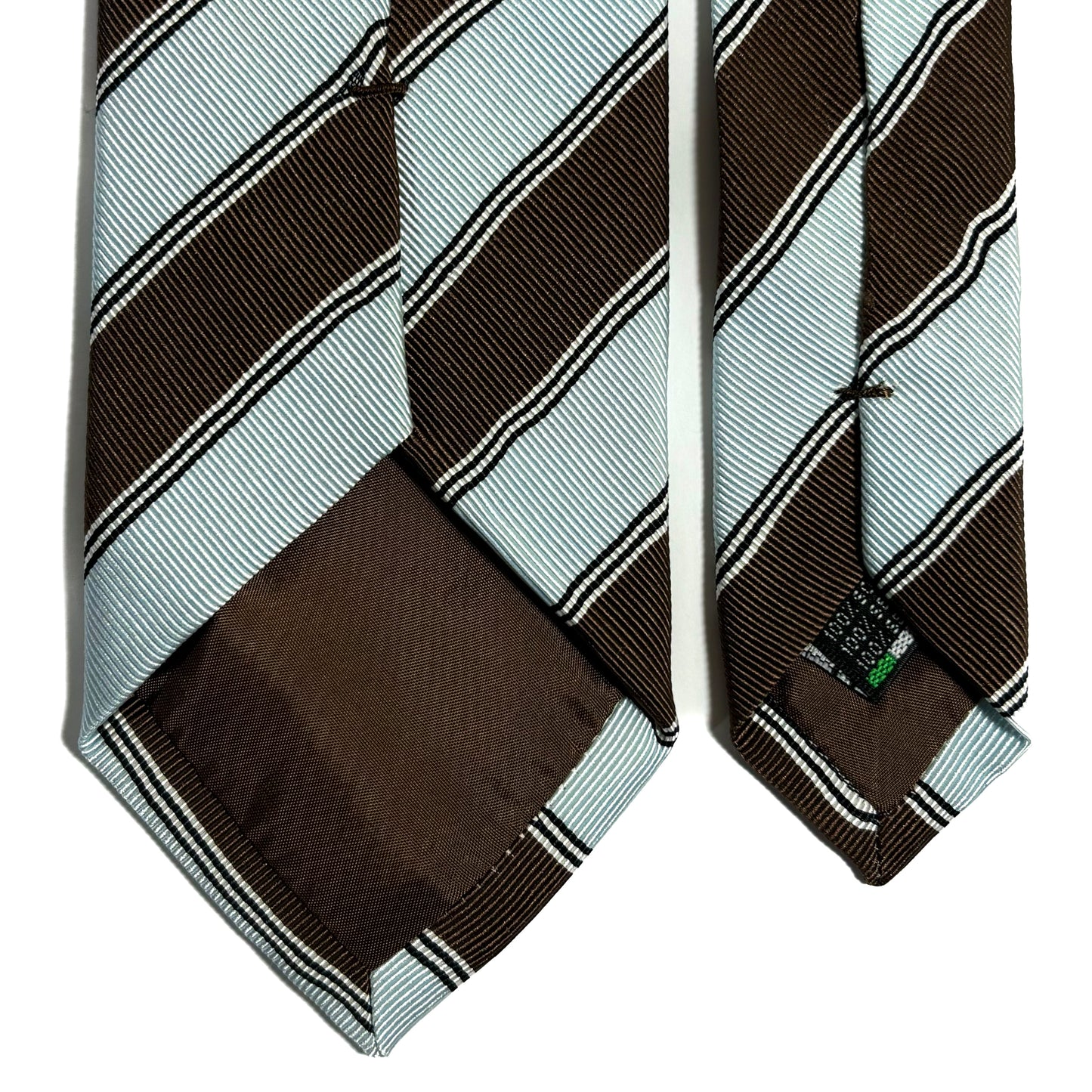 Light Blue & Brown Striped Silk Repp Tie