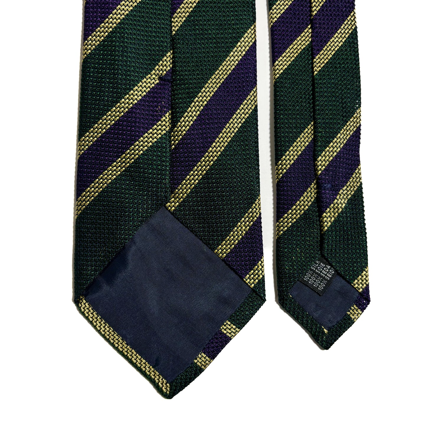 Green & Purple Striped Silk Grenadine Tie (Garza Fina)