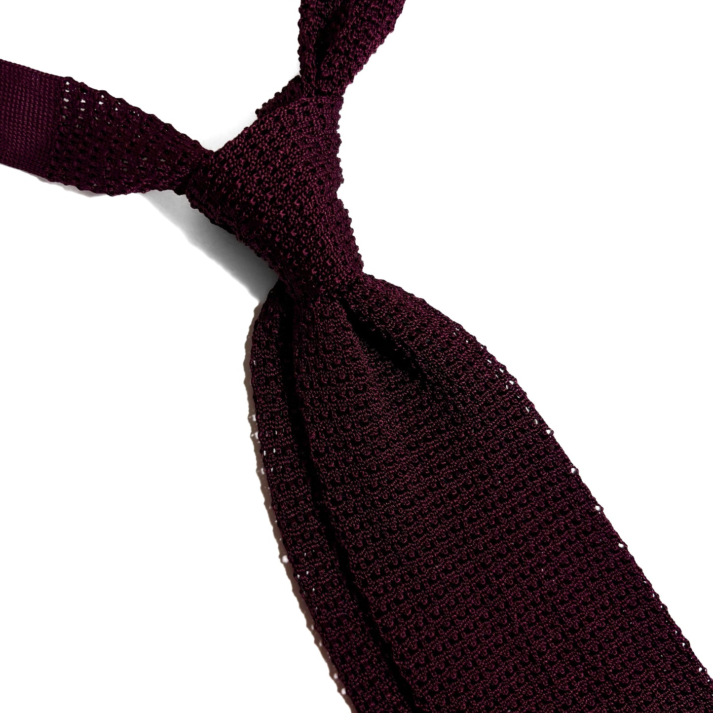 V-Tip Burgundy Silk Knitted Tie