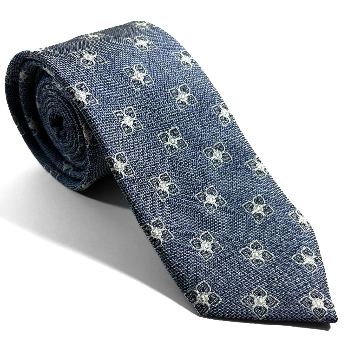 Light Blue Floral Silk Jacquard Tie