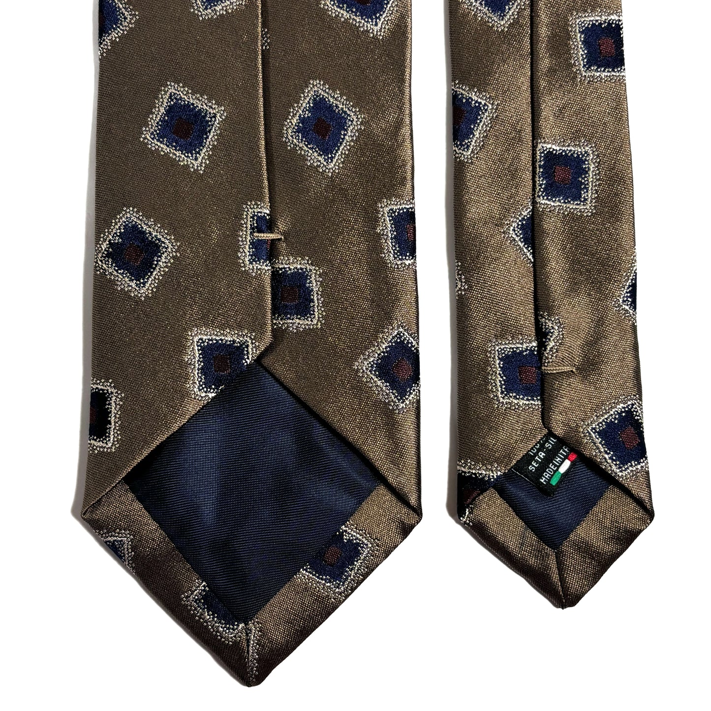 Brown Geometric Silk Jacquard Tie