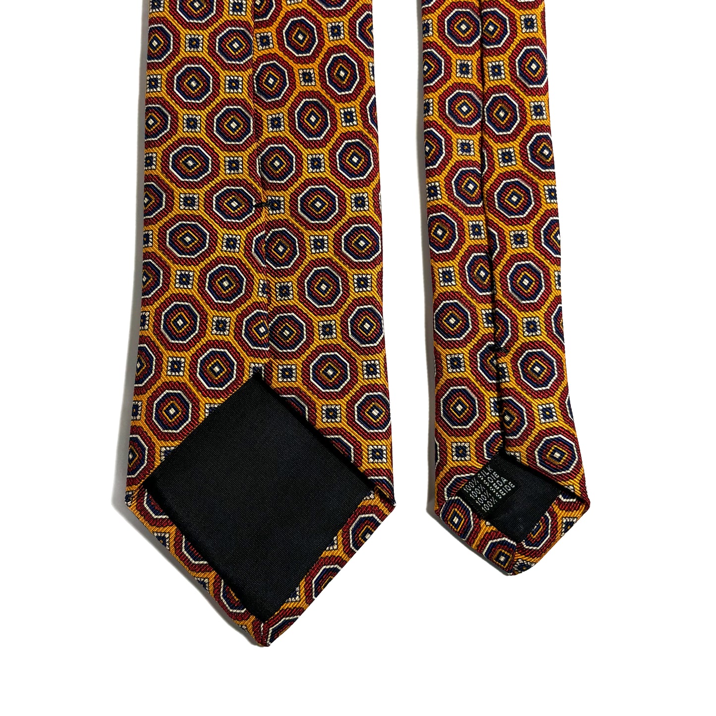 Orange & Red Floral Medallion Silk Tie (Handmade in Italy)