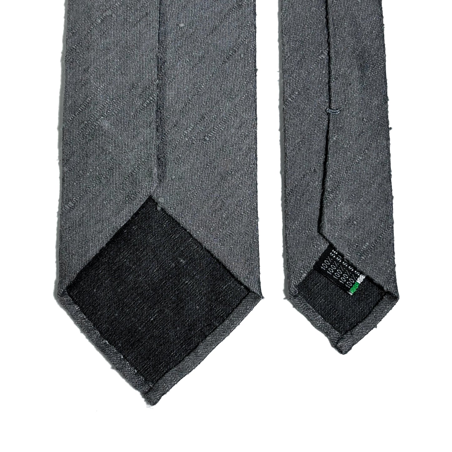 Untipped Elephant Gray Silk Shantung Tie