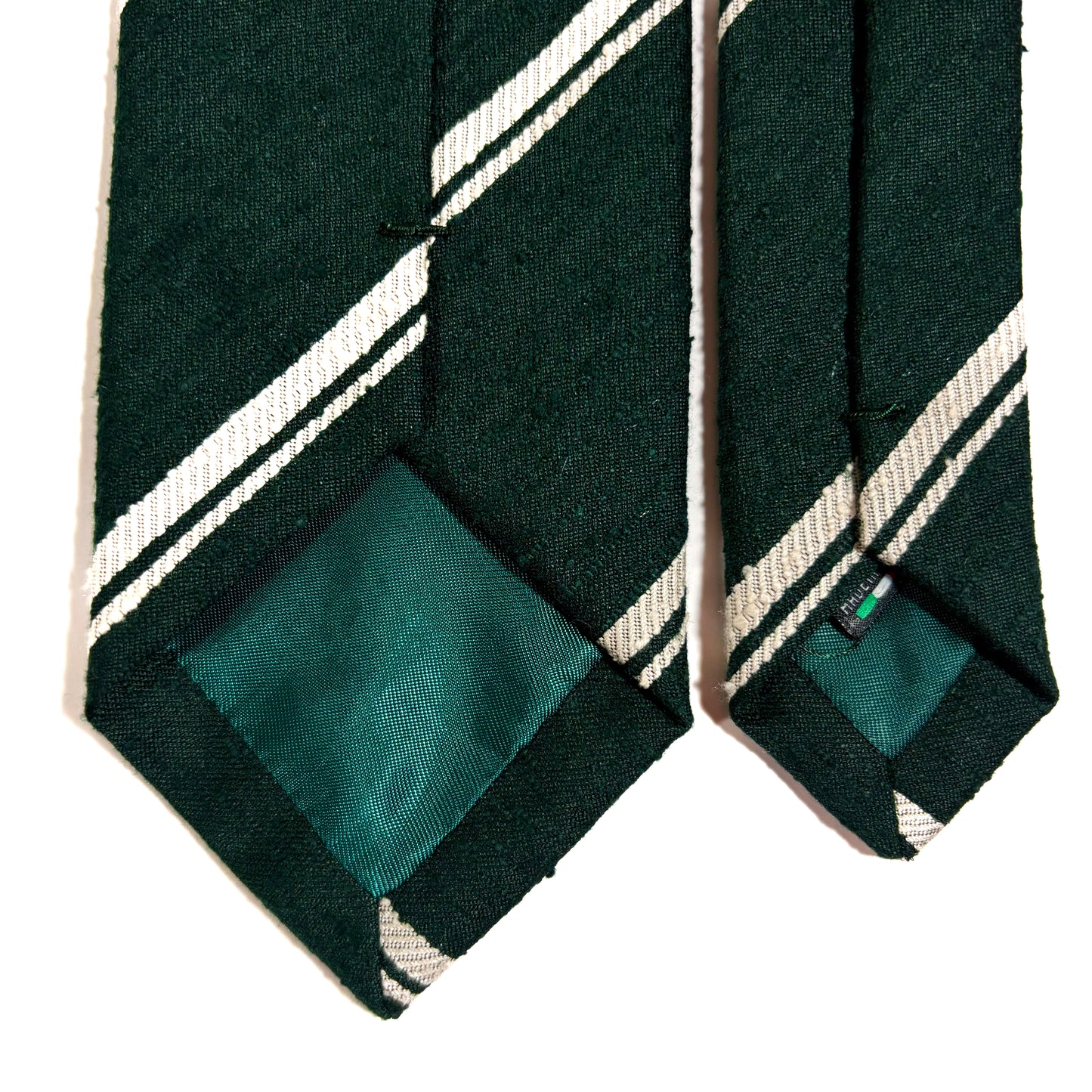 Green Striped Silk Shantung Tie