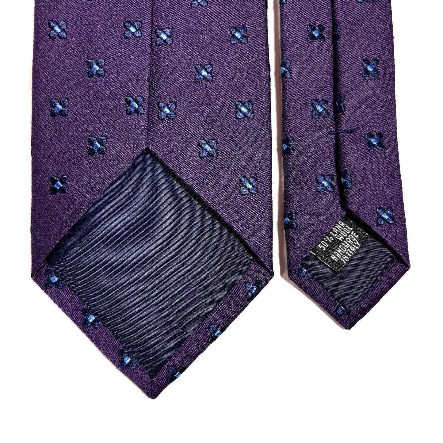 Purple Geometric Jacquard Wool/Silk Tie