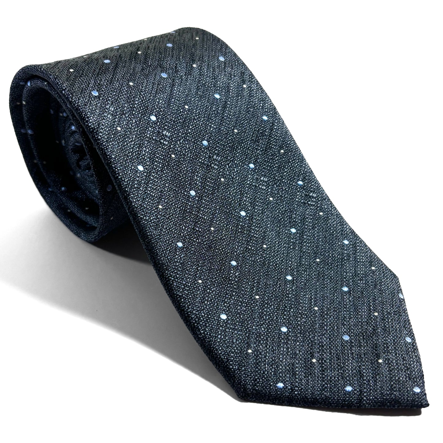 Heather Gray Polka Dot Silk Jacquard Tie