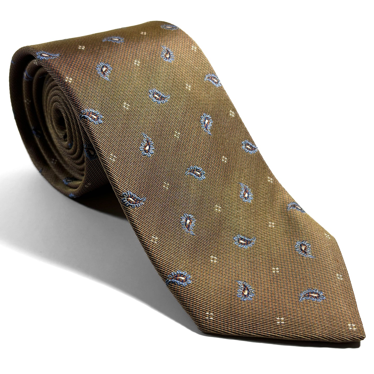 Light Brown Small Paisley Silk Jacquard Tie