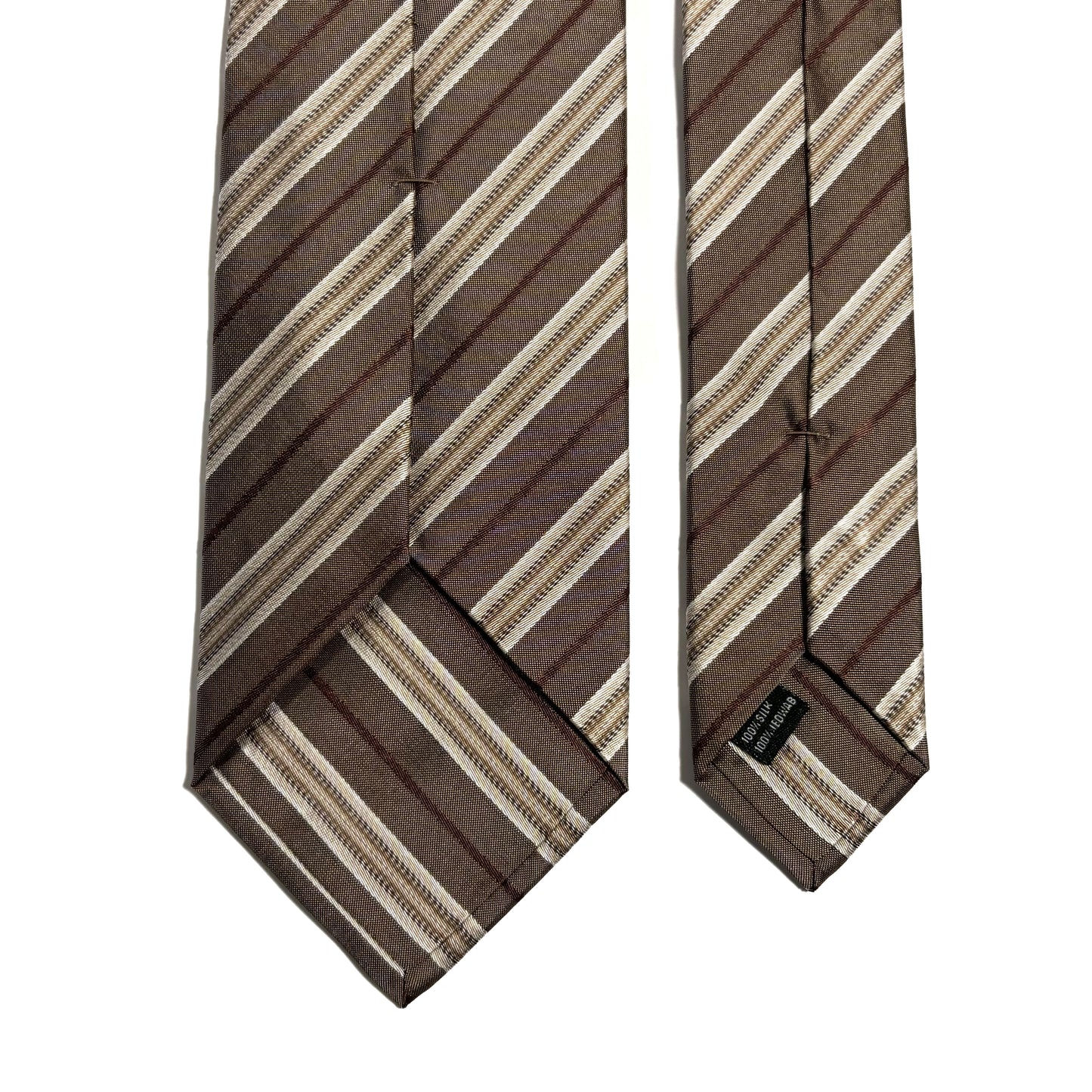 Brown Striped Silk Jacquard Tie