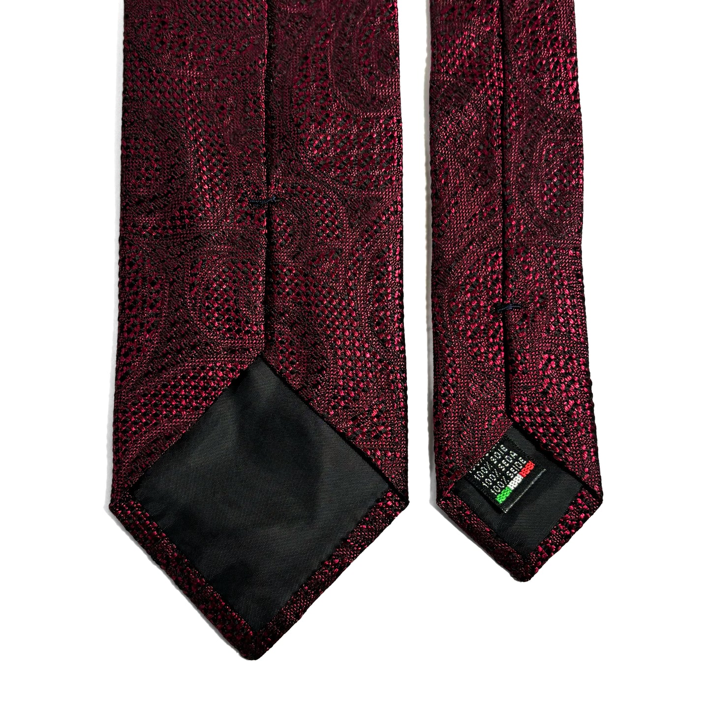 PHOENIX Red Paisley Silk Grenadine Jacquard Tie