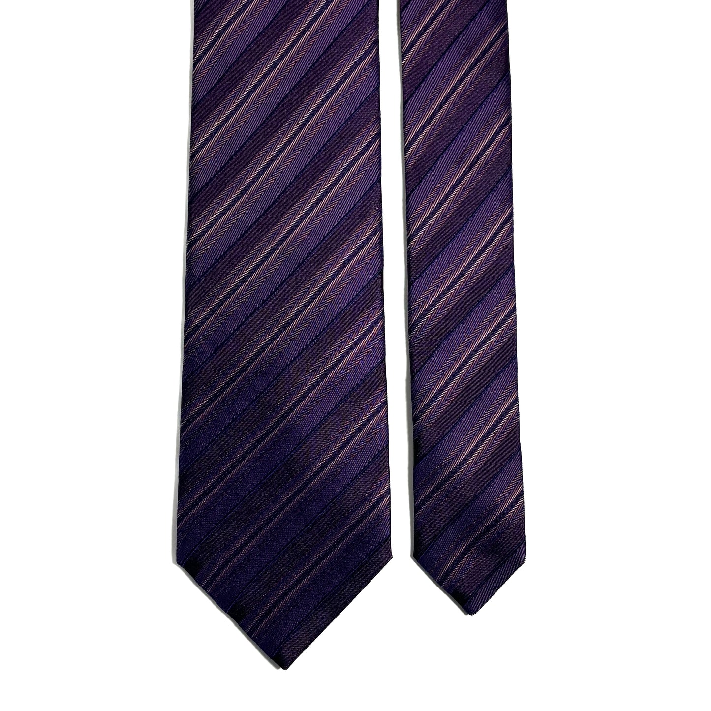Purple Striped Silk Jacquard Tie