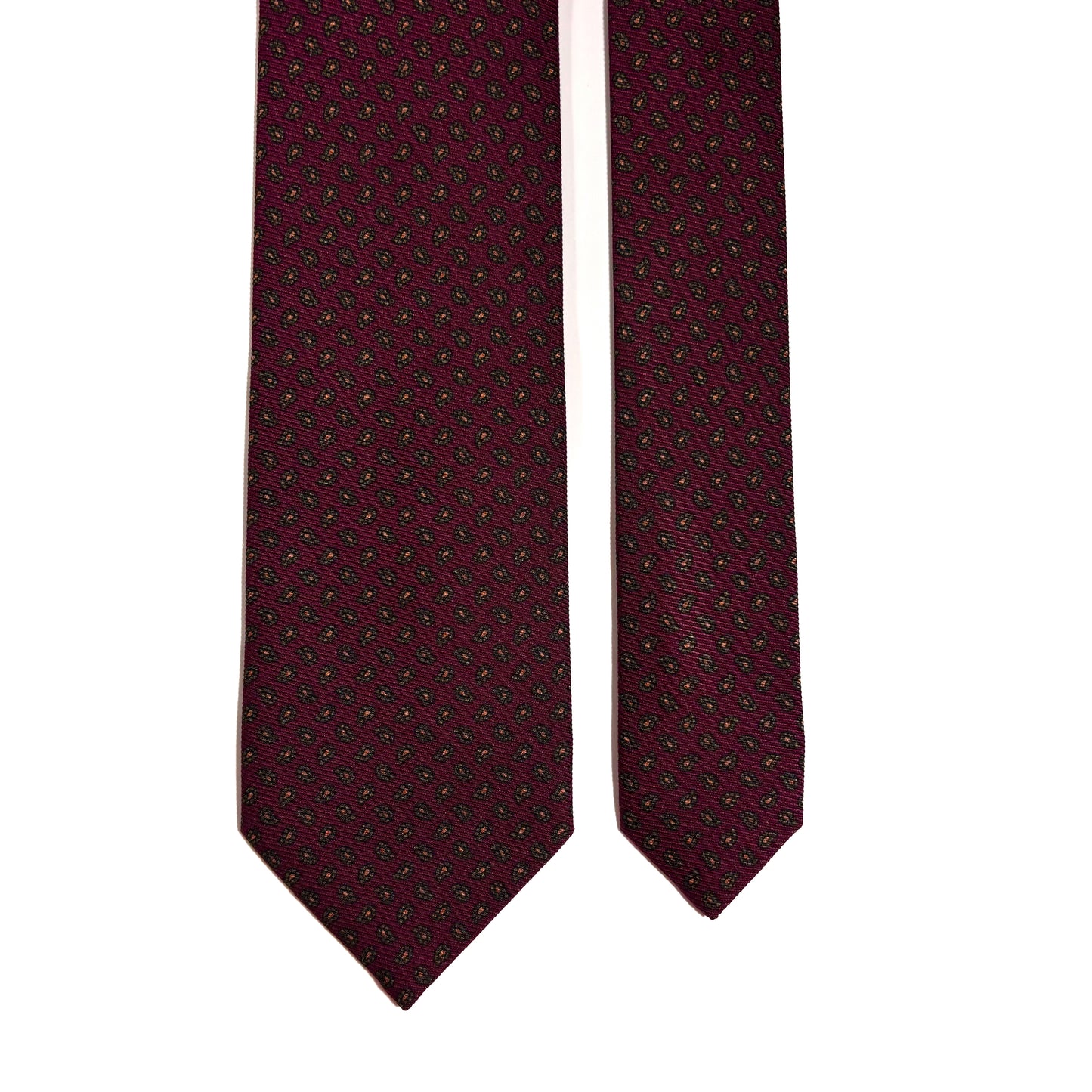 Burgundy Small Paisley Italian Madder Silk Tie