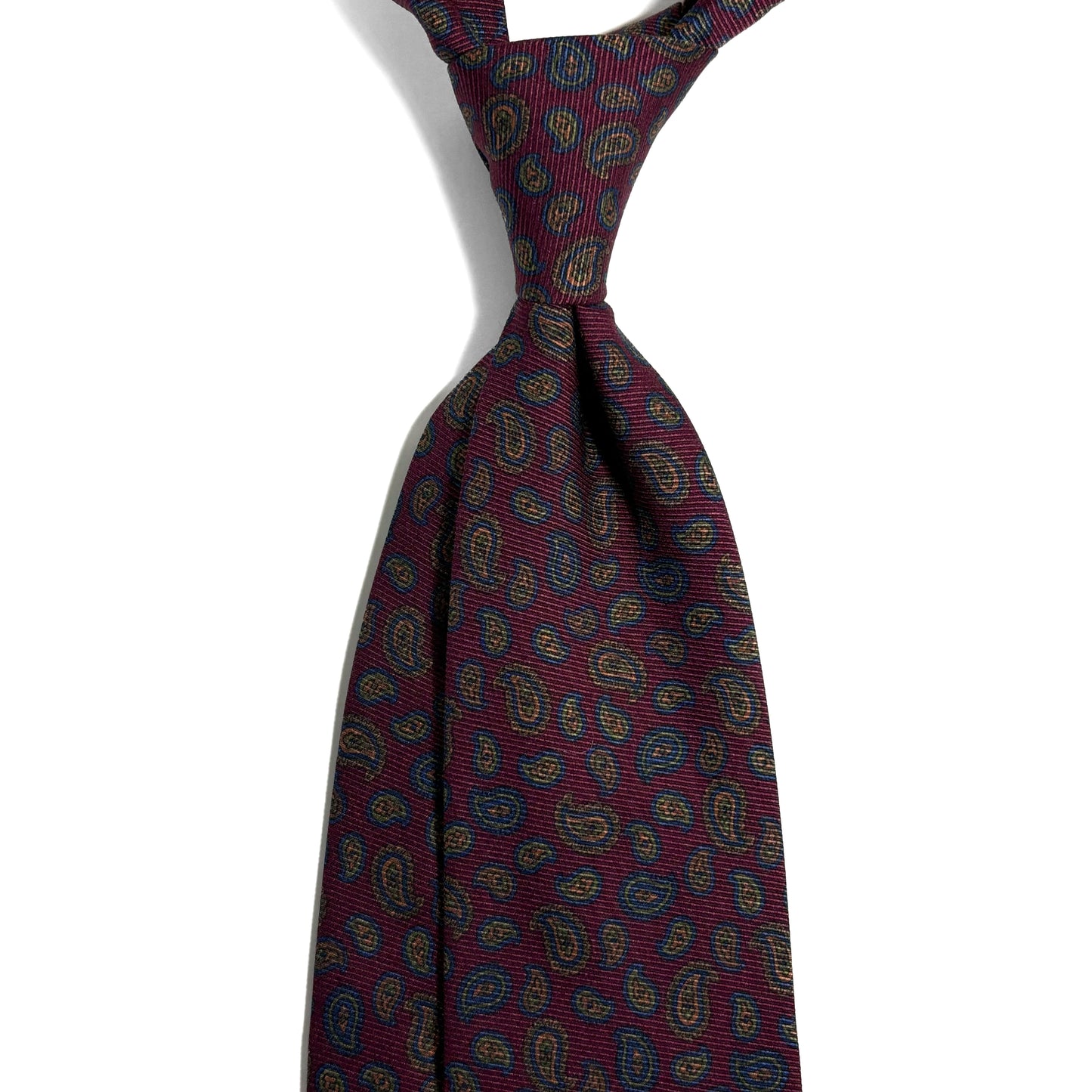 Burgundy Paisley Italian Madder Silk Tie