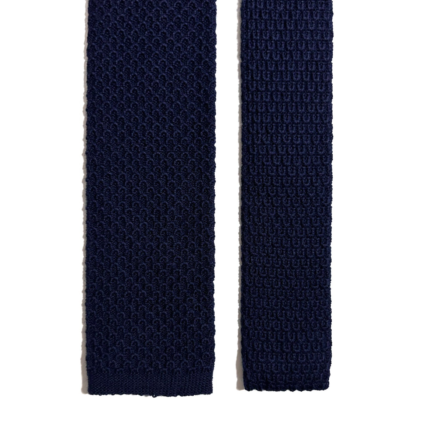 Large Knot Navy Blue Wool Knitted Tie