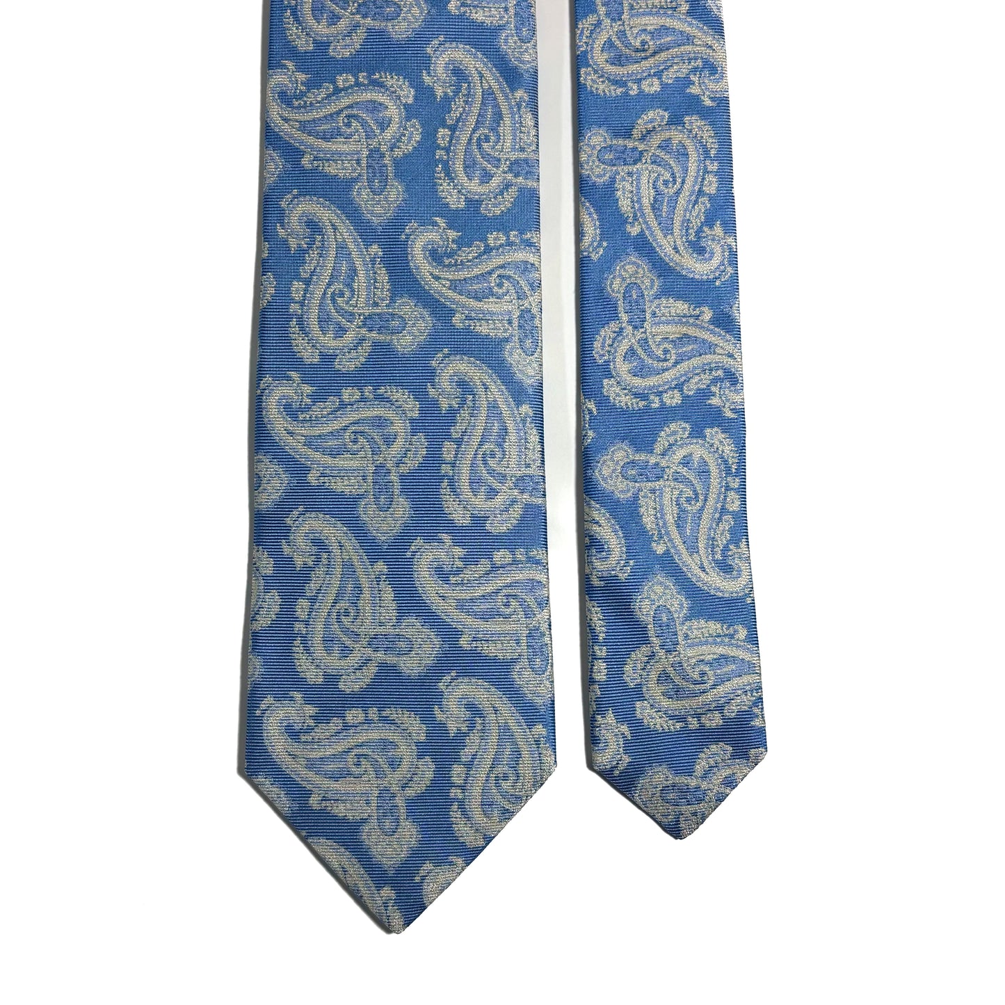 Light Blue Paisley Silk Jacquard Tie