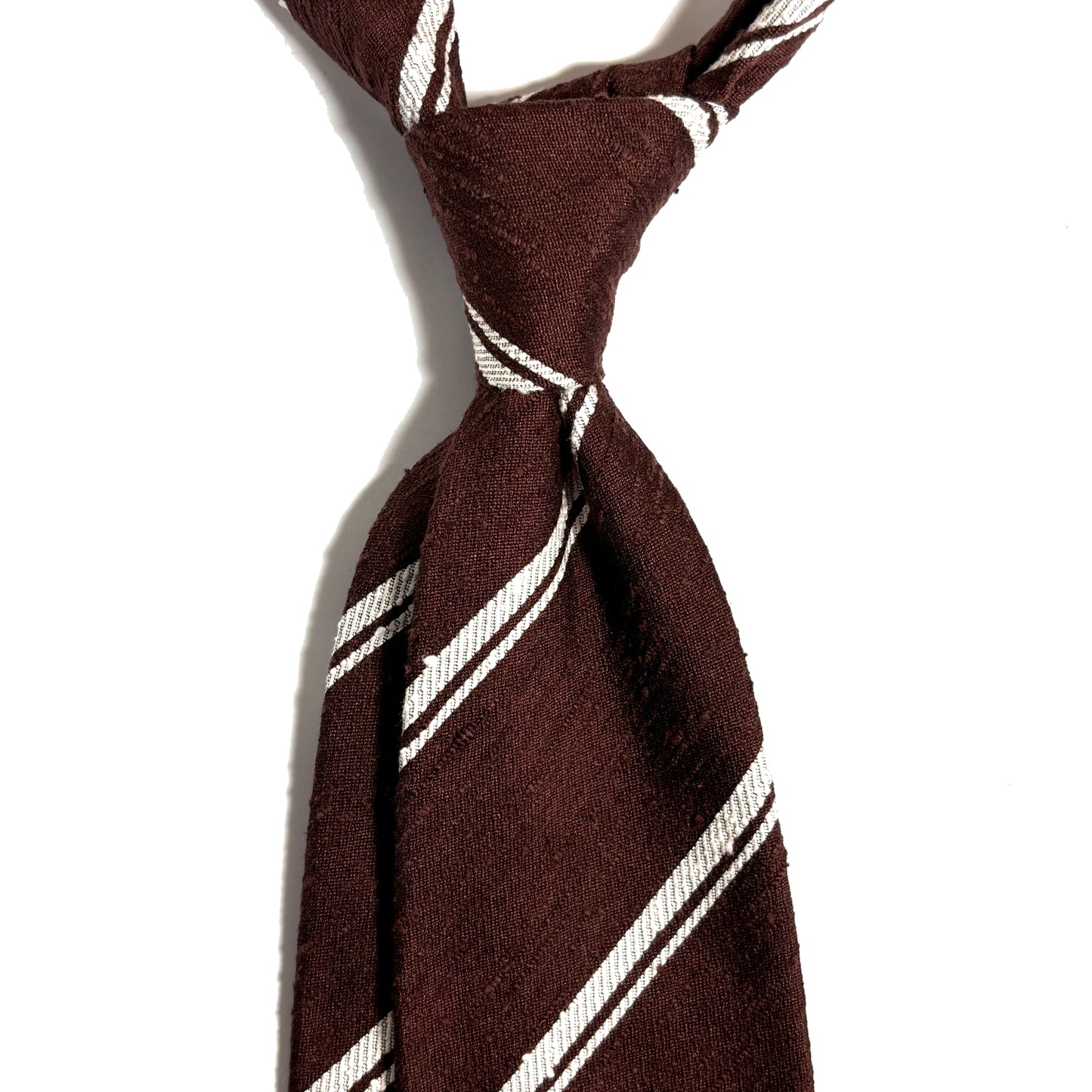 Brown Striped Silk Shantung Tie