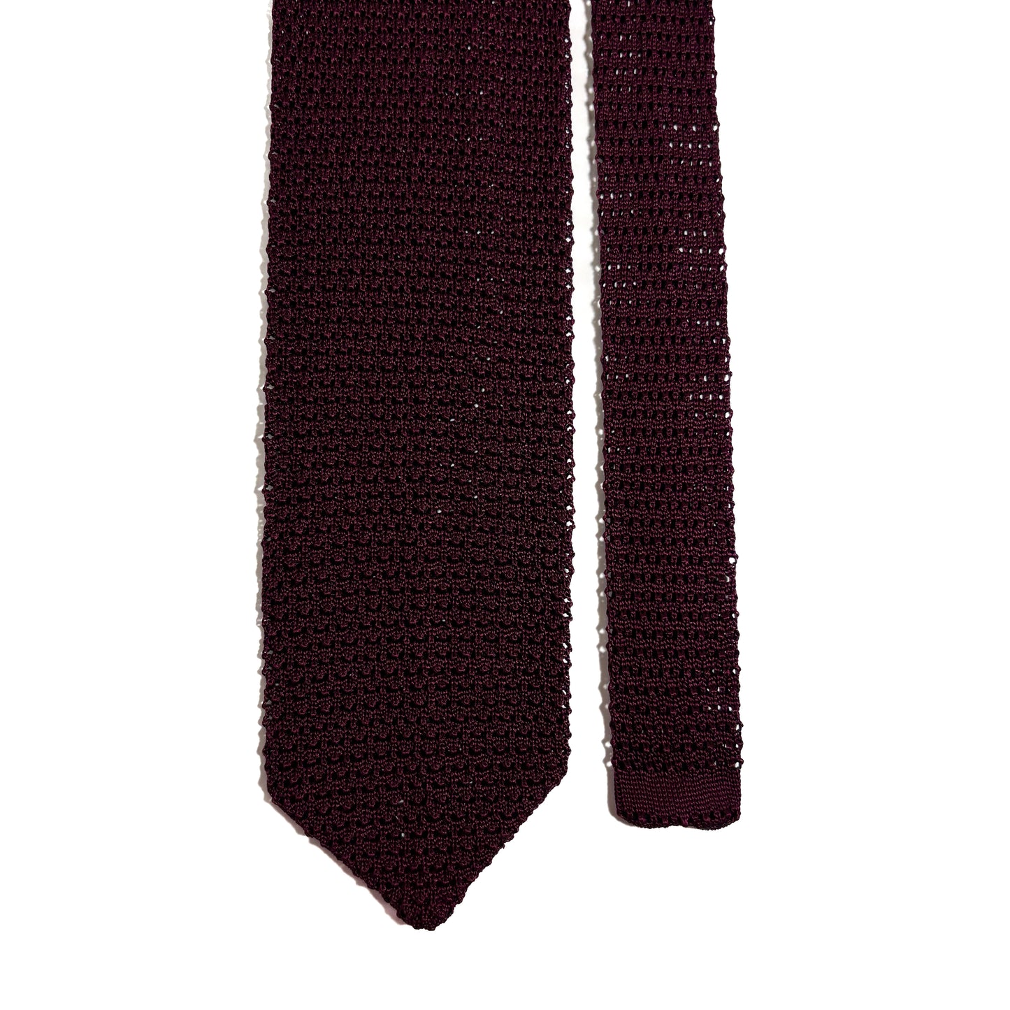 V-Tip Burgundy Silk Knitted Tie