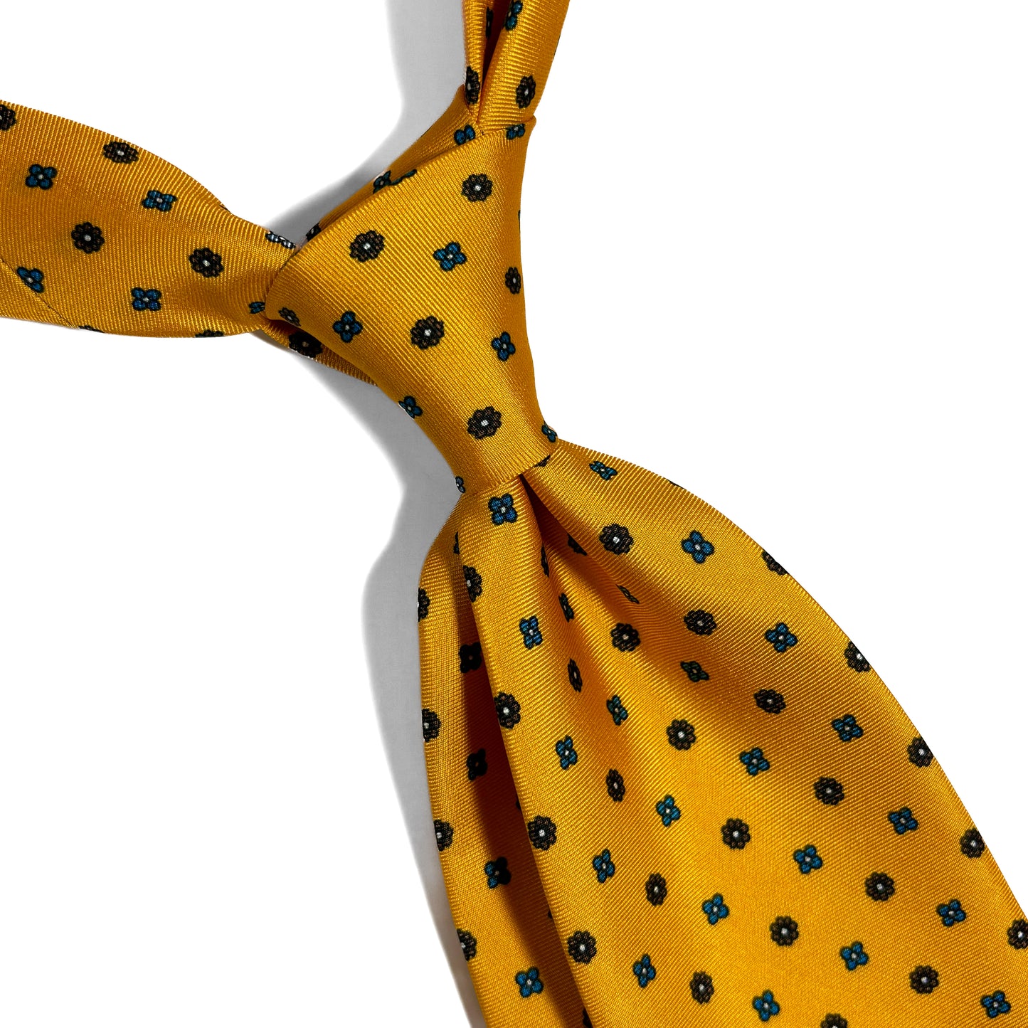 Yellow Floral Untipped Printed Silk Tie