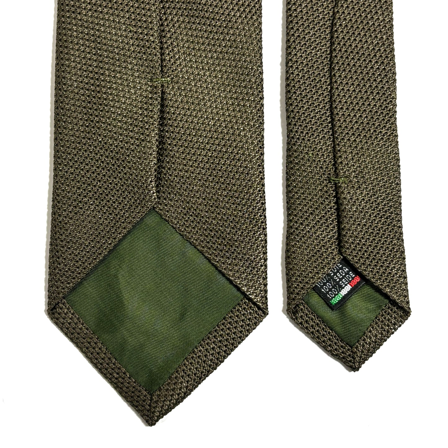 Olive Green Silk Grenadine Tie (Garza Fina)