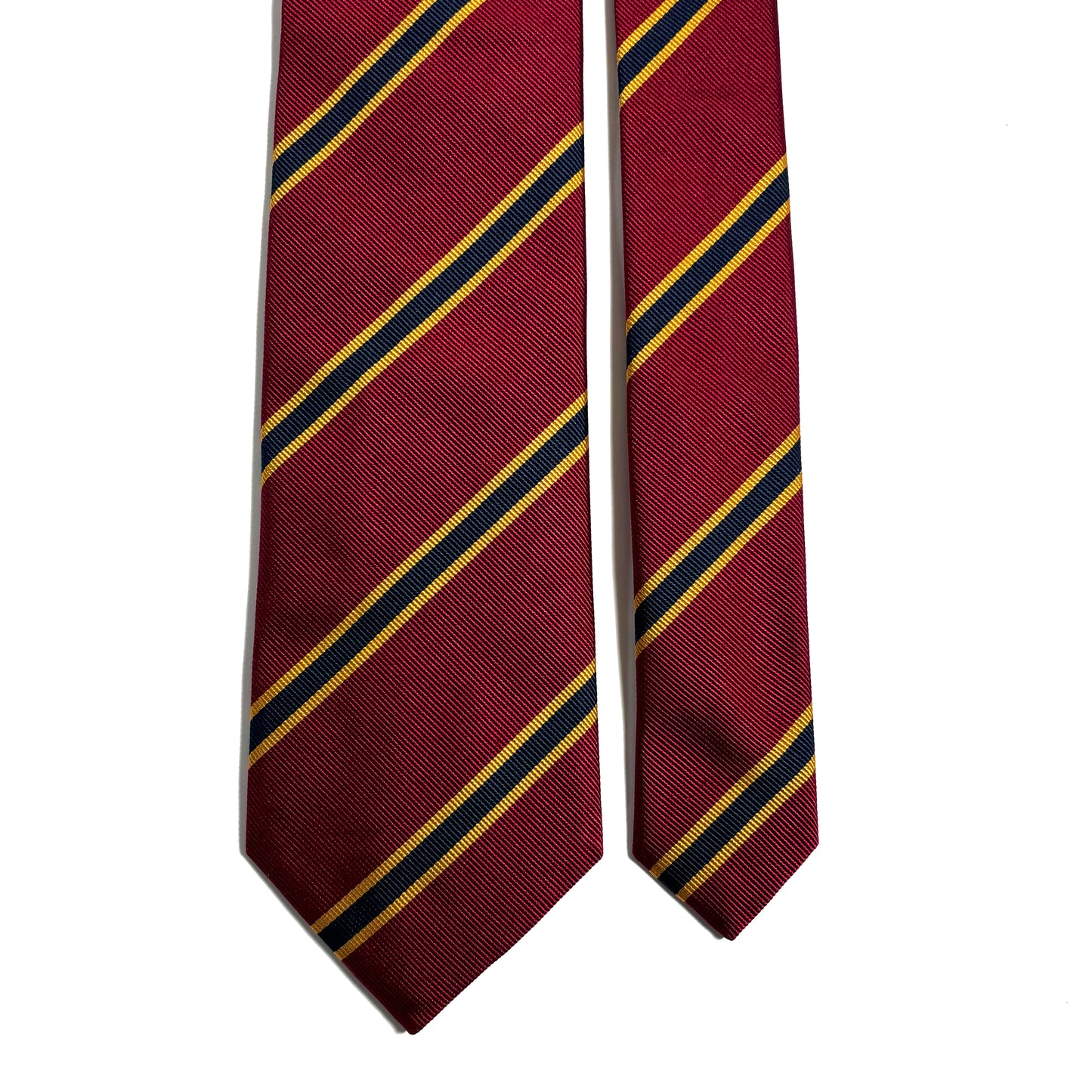 Burgundy & Gold Striped Silk Repp Tie