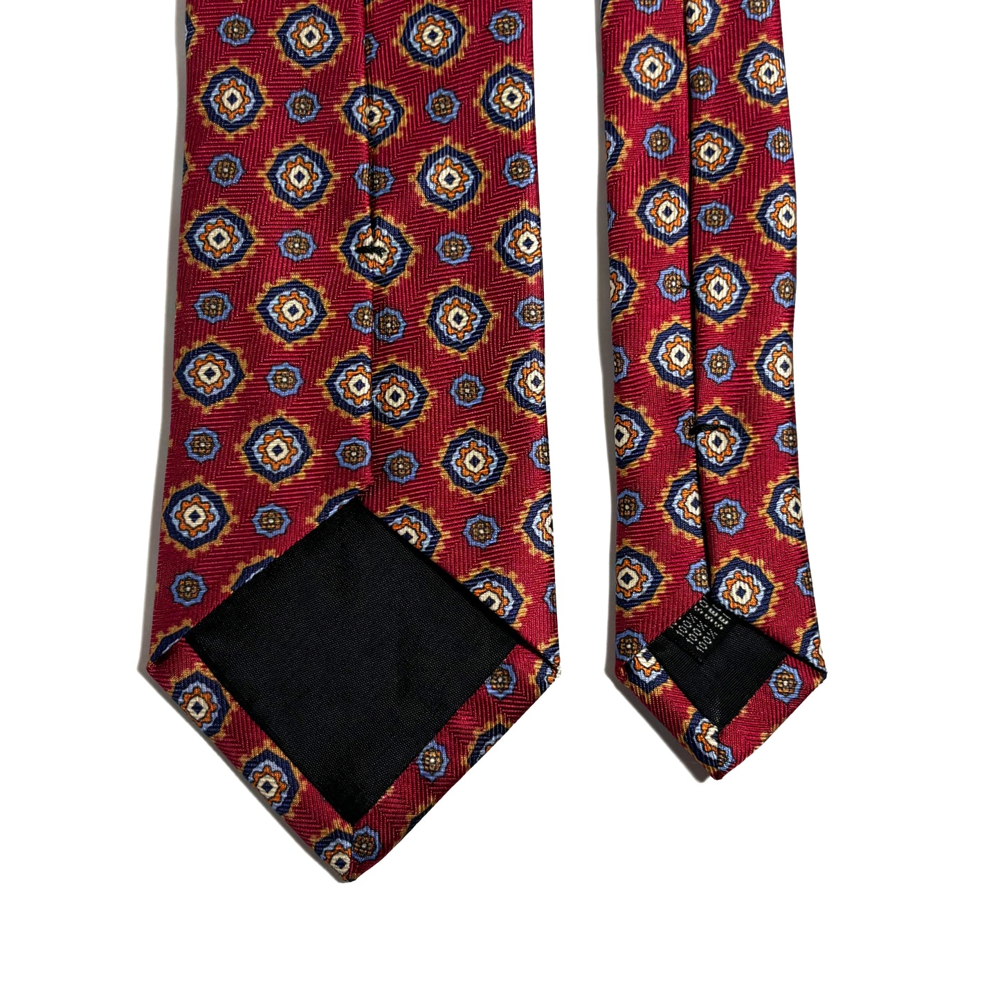 Burgundy Geometric Silk Tie (Handmade in Italy)