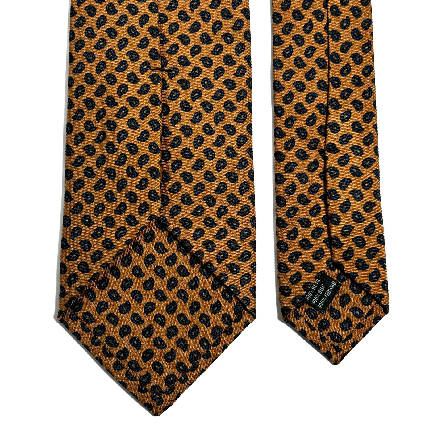 Honey-Orange Small Paisley Italian Madder Silk Tie