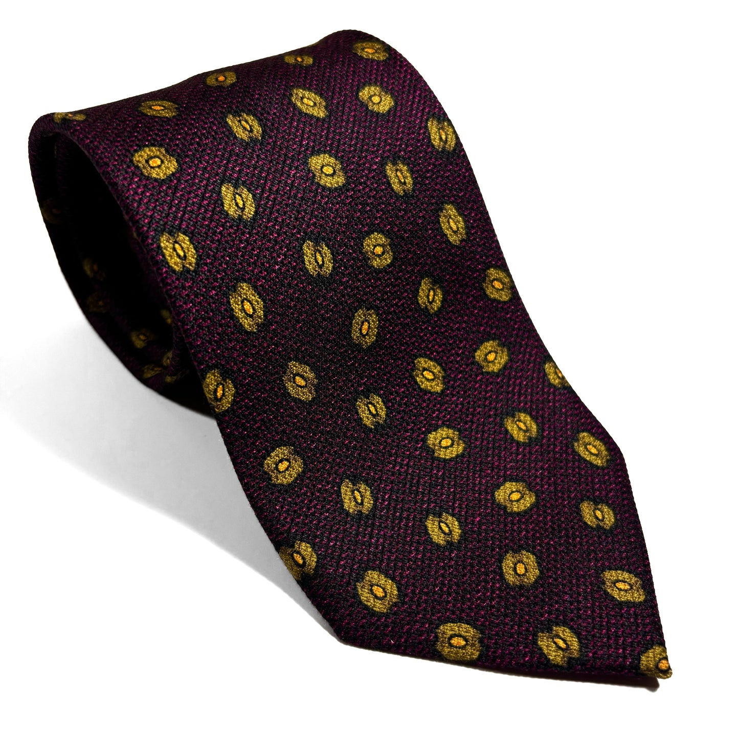 Purple Foulard Printed Micro-Grenadine Silk Tie