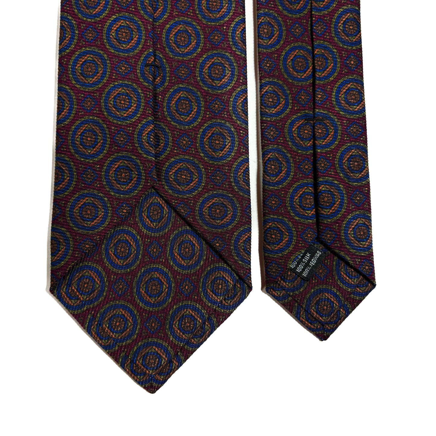Burgundy Medallion Italian Madder Silk Tie