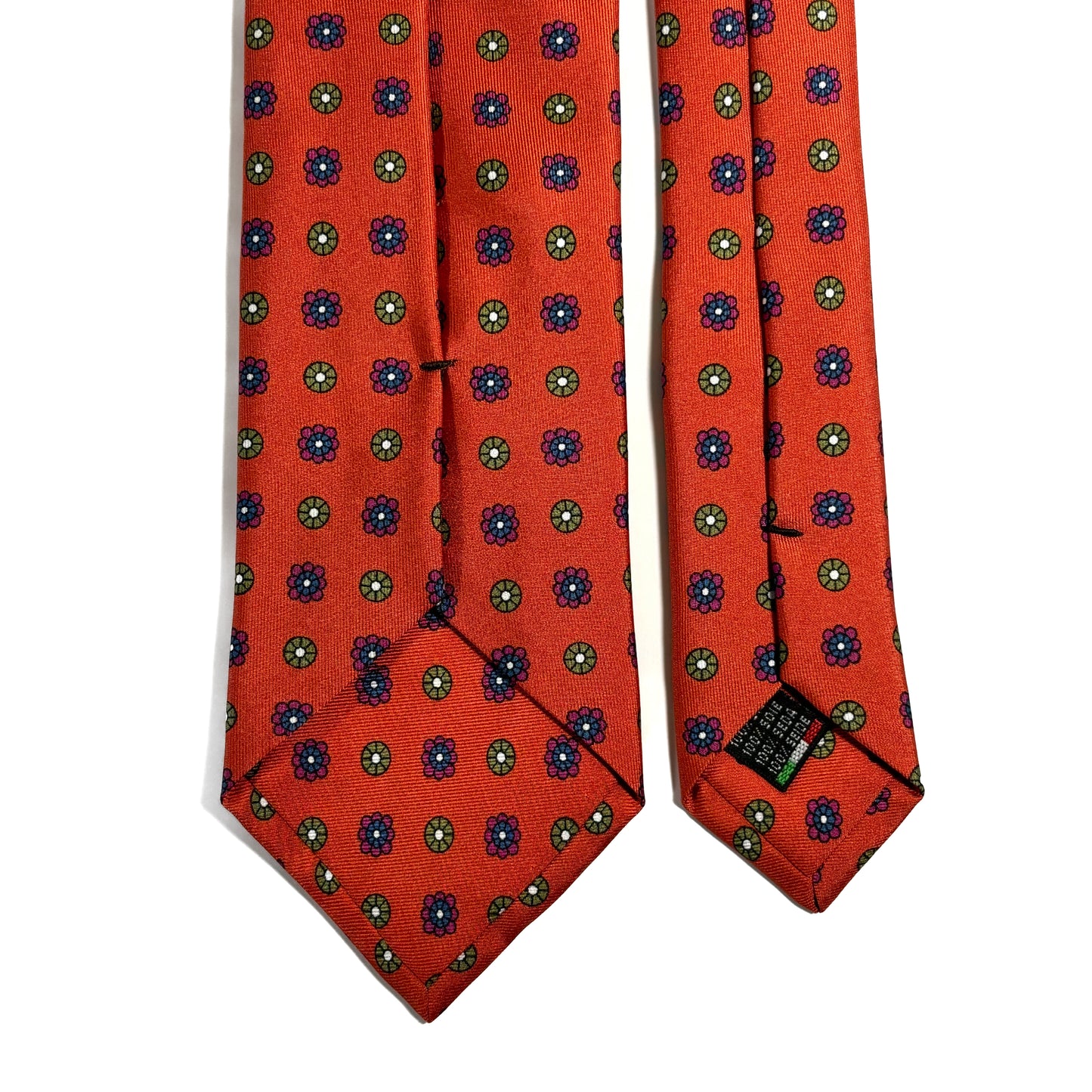 Orange Floral Printed 24oz Silk Twill Tie