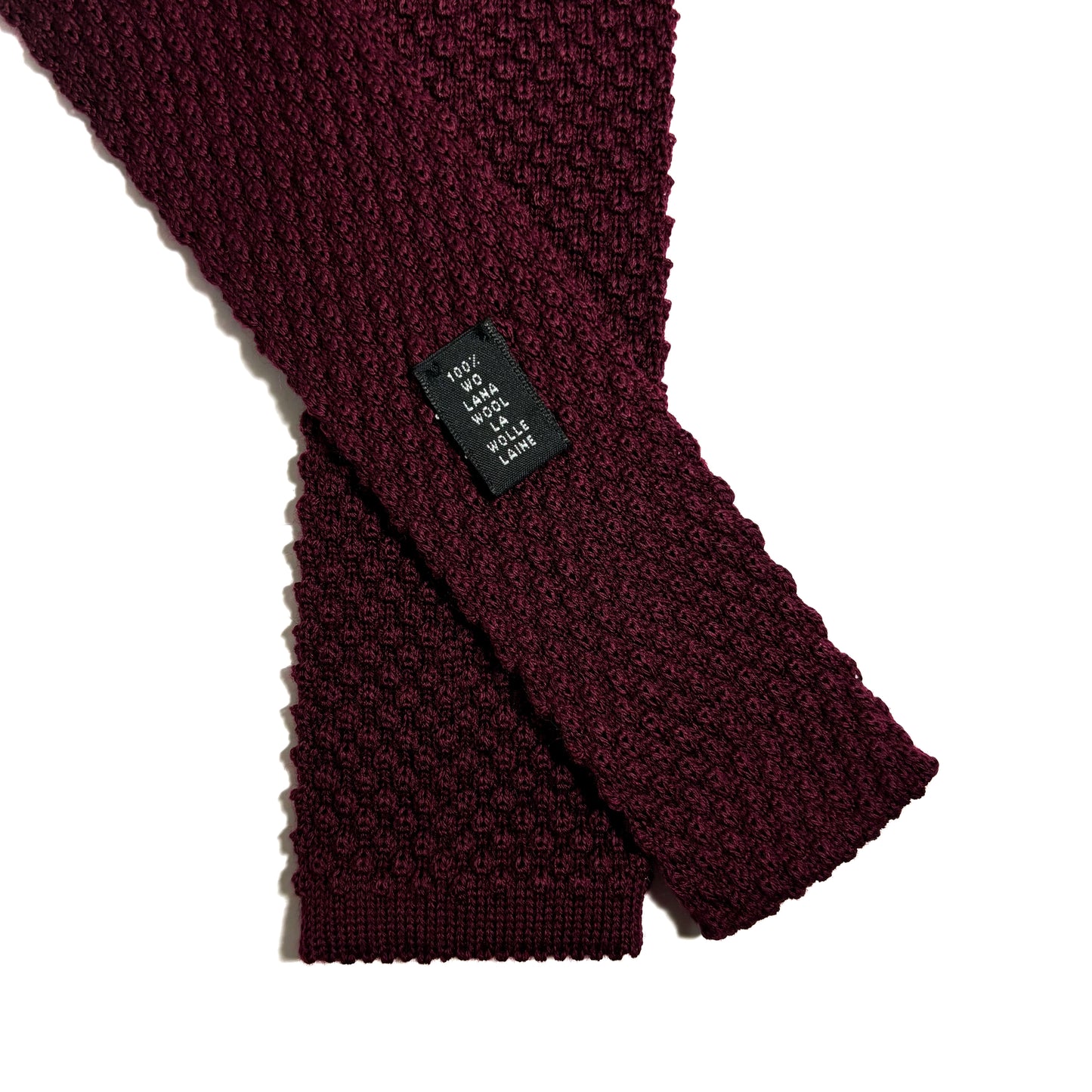 Large Knot Burgundy Wool Knitted Tie