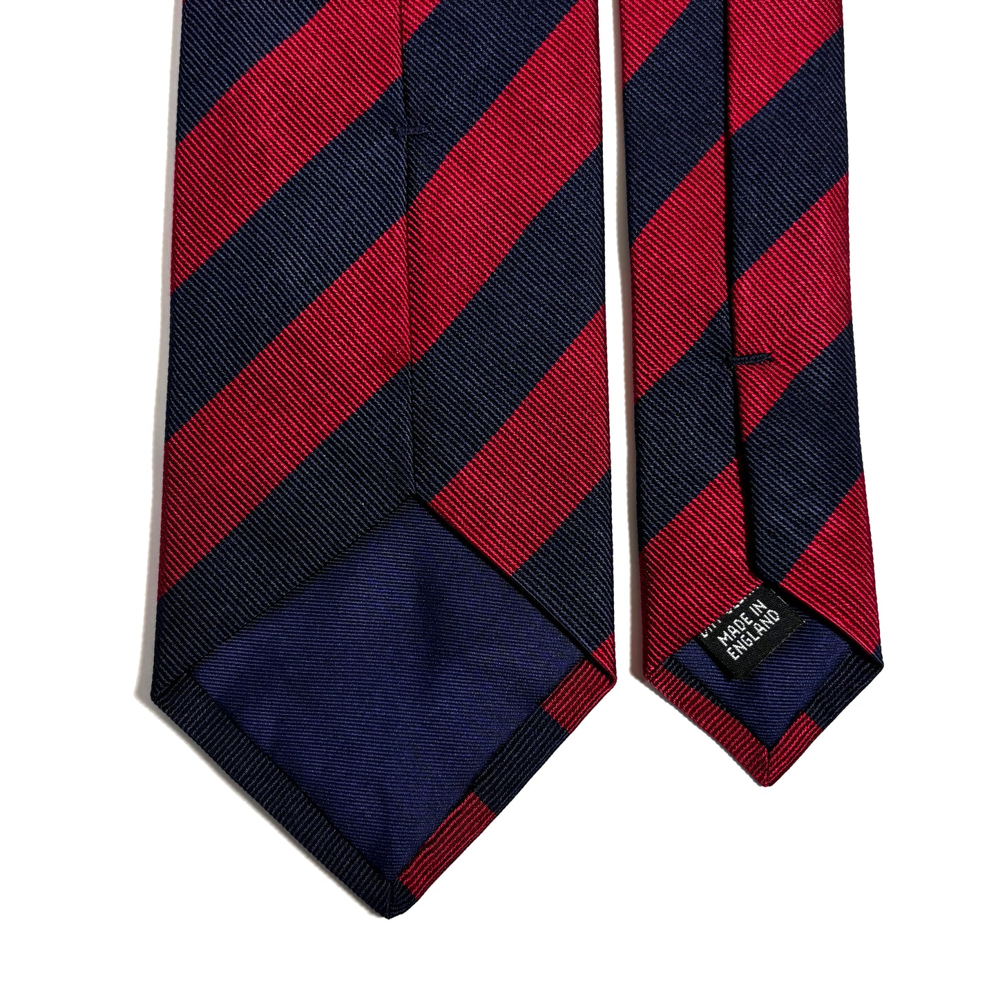 Navy Blue & Burgundy Striped Silk Repp Tie